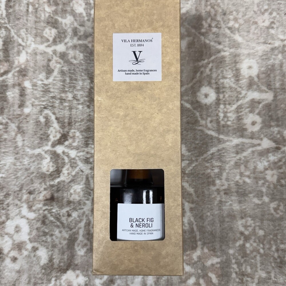 Vila Hermanos Fig & Amber REED DIFFUSER 3.38oz Blue Lasts 1.5 Months